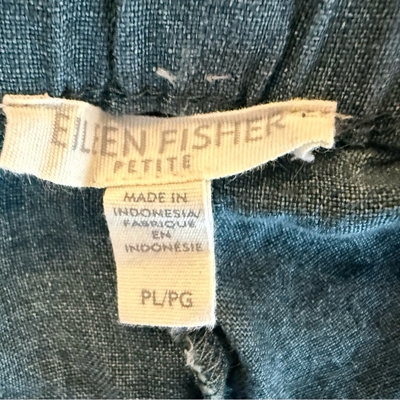 Eileen Fisher Organic Linen green Wide-Leg Trouser Pant/size LP - Picture 5 of 6